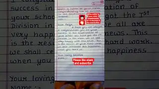 Letter to your sister congratulating her on success in the examination #youtubeshorts #shortsfeed