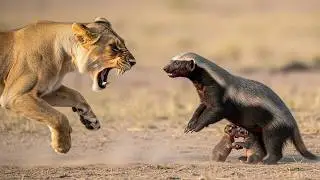 A Starving Lioness vs a Honey Badger Mother &ndash; True Madness of the Wild