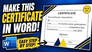 CERTIFICATE DESIGN IN MICROSOFT WORD