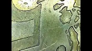 50 Cent M&uuml;nze 200-fach vergr&ouml;&szlig;ert // 50 Cent Coin under microscope