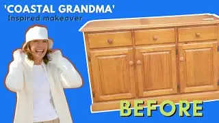 'Coastal Grandma' furniture flip Diane Keaton would be proud of! Modern Coastal Sideboard Makeover