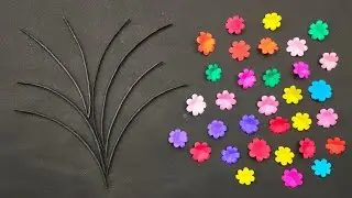 Wall Hanging Craft Using Colourful Papers/Best Hanging Flower Vase Home Decor Idea/Paper Craft 