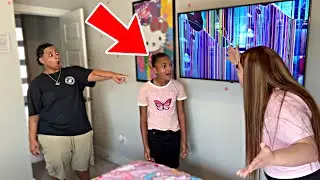BREAKING MY STEP DAUGHTERS TV THEN BLAMING IT ON HER.. SHE CRIED
