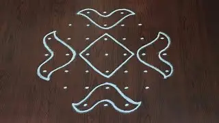 7&times;3dots melikala muggulu|easy rangoli|daily chukkala muggulu||sikku,kambhi,neli kolams|#Nice Rangoli