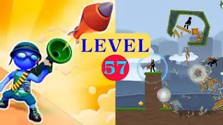 How to completed level 57 in boom stick game || boom stick bazooka puzzles level 57 #Boomstick