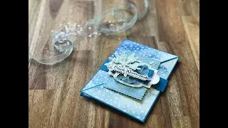 Diagonale Weihnachtskarte mit Banderole | Weihnachtskarten basteln | Schneeflockentraum Stampin' Up!
