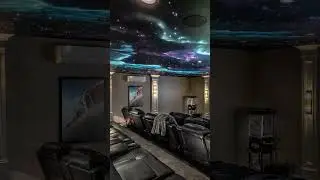 Basement converted into home theater with star ceiling | #hometheater  #homedesigninspiration