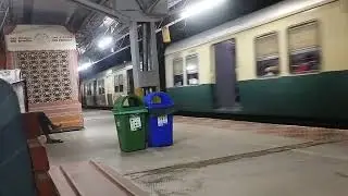 Chennai Beach - Chengalpattu EMU train Departing from Pazhavanthangal Railway station.