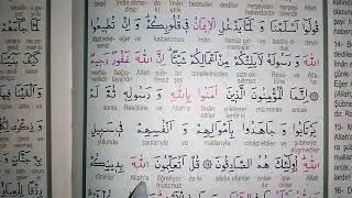 Hucurat suresi 3.sayfa / Kelime meali