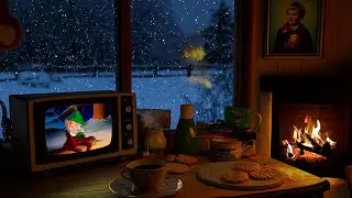 Winter Magic: Cozy Fireplace, Snowstorm Sounds, and Tom & Jerry Laughter ❄️🔥