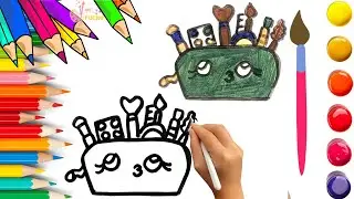 How To Draw cute Cosmetics Drawing, Painting & Coloring For Kids and Toddlers_ Child Art 🐋🌈🎨