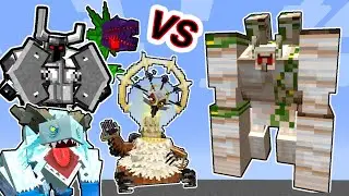 Alpha Mutant Iron Golem Vs. New Mowzie's Mobs in Minecraft Showcase