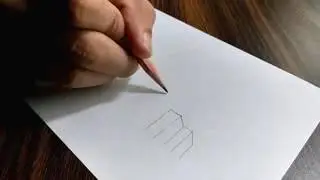 How to Draw 3D Steps in a Hole - Line Paper Trick Art