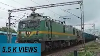 DEADLY WAG 9 Engine One in front & one in back pulling Goods train Skips fastly.