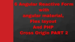 6 Angular Reactive Form with angular material, Flex layout  With PHP Cross Origin PART 2
