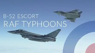 Royal Air Force Typhoon FGR4 Fighters Escort B-52s