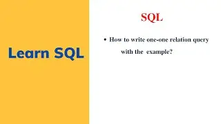 One-one relation query | one-one relation | One to One relationship in DBMS
