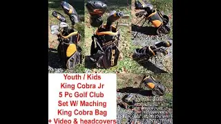 RH Youth King Cobra Jr 5 Pc Club Junior Golf Club Set & Bag 7+9+SW+Hybrid+Driver