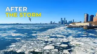 Sunny Winter NYC Walk 4K ❄️ East River | Brooklyn Bridge Views | Statue of Liberty & WTC