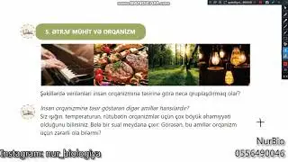 8-ci sinf - Son 2 mövzu: Ətraf mühit və orqanizm - NurBio