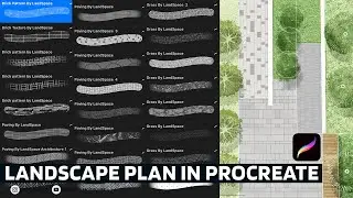 Landscape Plan in Procreate iPad | Procreate Seamless Paving Texture Brush Set