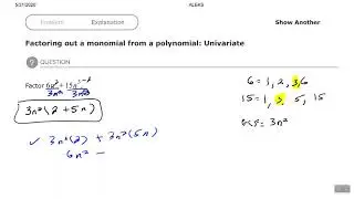 Factoring out a monomial from a polynomial: Univariate