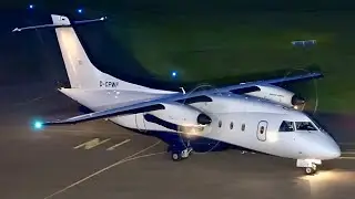 Dornier 328 PRIVATE WINGS | Landing at Nancy Essey Airport #aviation #airlines #engineering #night
