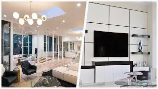 75 Large White Floor Family Room Design Ideas You'll Love ☆