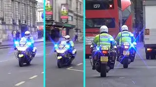 Metropolitan Police x2 Diplomatic Protection Group Bikes on a shout