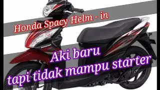 Honda spacy, Aki baru tapi tidak mampu start engine #bengkelmotor