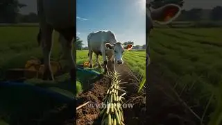 A Day in the Life of a hardworking cow of farmer