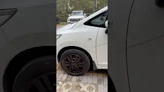 Black wheels on White Car #hatchback #black #wheels #painting #petrol #custom #modified #honda #2026