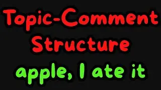 Topic-Comment Sentence Structure in Mandarin Chinese