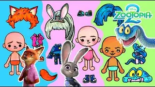 Zootopia 2 Characters Toca Boca Drawing #judy #nick #gary #paperdiy #asmr