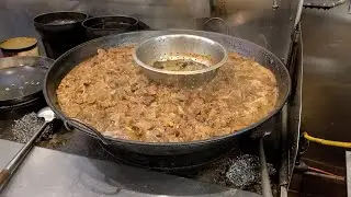 cooking beef in large quantity restaurant style for a fun YouTube video entertainment presentation