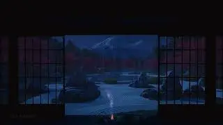 Relaxing Rain Sounds Through Zen Garden w View From Japanese | For Sleep, Study, Relaxing