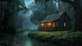 Forest Rain Thunderstorm Ambience | Natural Sounds for Relaxation and Sleep 🌲