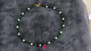 Green Beads Ruby Pendant Choker 2025 &ndash; Festive Jewelry
