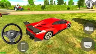 Red Lamborghini V2 Indian Car Simulator & Indian Bike Driving 3D Extreme Speed Gameplay Action Pro!