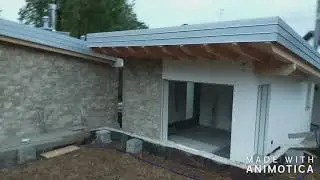 Villa in pietra moderna , posa di rivestimenti pietra di Credaro a secco pavimenti in Luserna