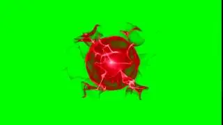 Red Energy Ball (green screen)