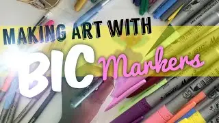 MAKING ART WITH BIC ALCOHOL MARKERS / DRAW WITH ME / Bic Marker Review/ Cheap Marker Review