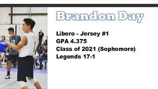 Brandon Day | Class of 2021 - Sophomore| Libero - Jersey #1| Fall 2018 Club Highlights