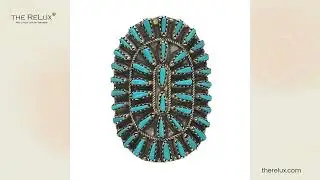 Navajo Violet and Jeffrey Begay Sterling Silver & Petit Point Turquoise Ring Size 9 | The Relux