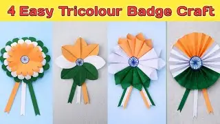 Diy 4 Easy Tricolour Badge making Idea। Republic Day Badge Making। 26January Special Paper Craft 
