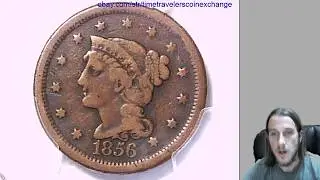 Where can I sell my 1856 Large Cent Graded by PCGS F 12 Slanted 5 30382201 Video