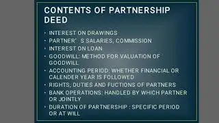 Partnership Deed, contents and importance