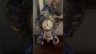 Rare French porcelain clock strikes 11 am #antique #clock #antiqueclock #porcelain #pendulumclock