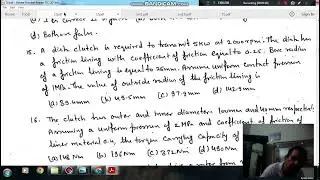 Friction (Screw, bearing and Clutch) (Q15) ( Machine design Gate Practice Questions)