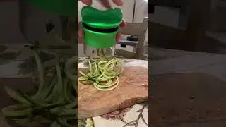 Using Spiralizer to make Zucchini noodles. Satisfying #howto #shorts #food